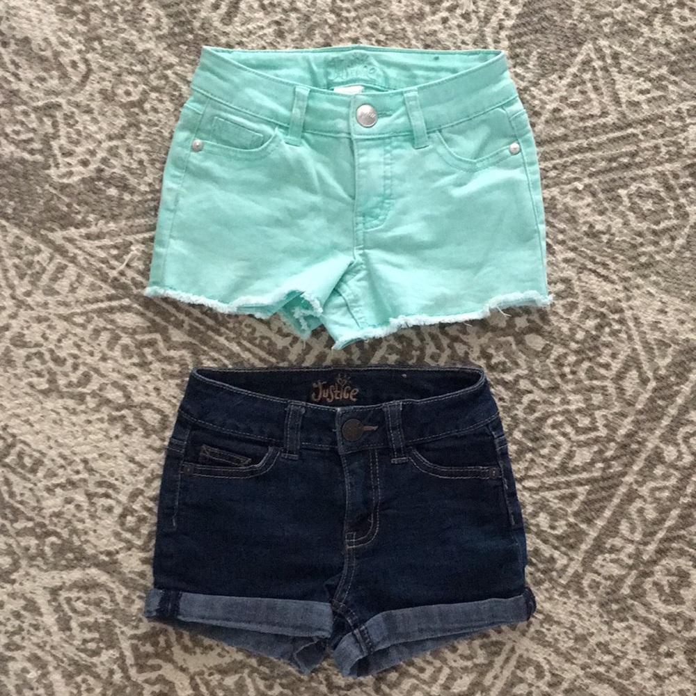 Two JUSTICE Denim Shorts